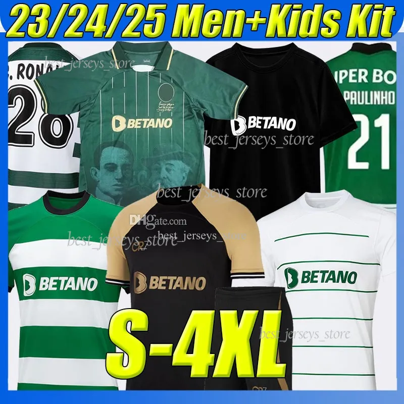 4XL Sporting CP 23/24/25 4-е футбольные майки Лиссабона CR7 Лиссабон R o n a l do COATES PAULINHO PEDRO G. MORITA 2023 2024 ЭДВАРДС Стромп Комплект Футбольные рубашки Clube de Футбол Мужчины Детский комплект