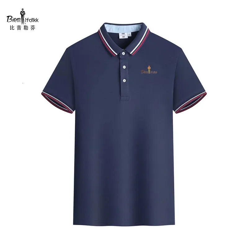 Biyin Summer Mens Polo Shirt Casual Short Sleeve High End Knit TShirt Fashion Breathable Golf 240226