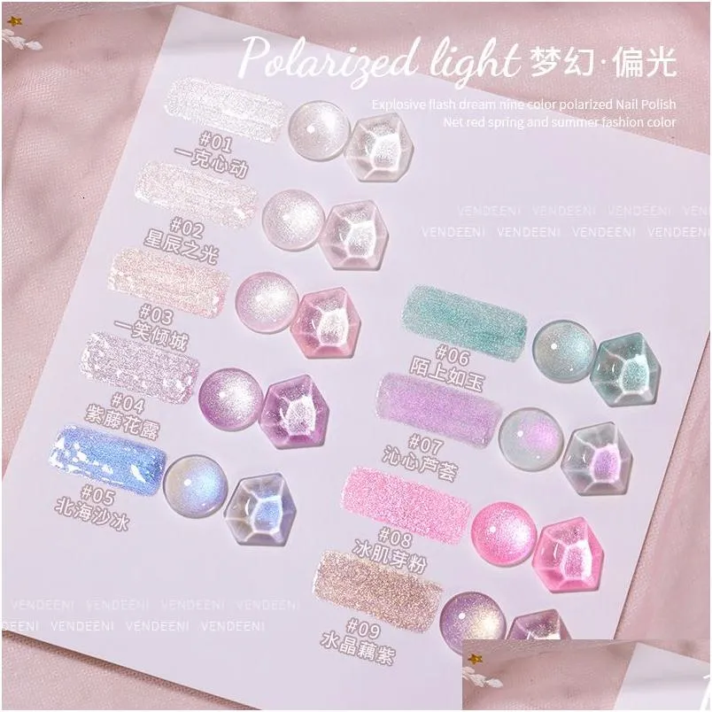 Vernis à ongles Highlight Series Gel Diamond Glitter Semi Permanent Holographique Soak Off Uv Vernis DIY Art 230816 Drop Delivery Dh8Tp