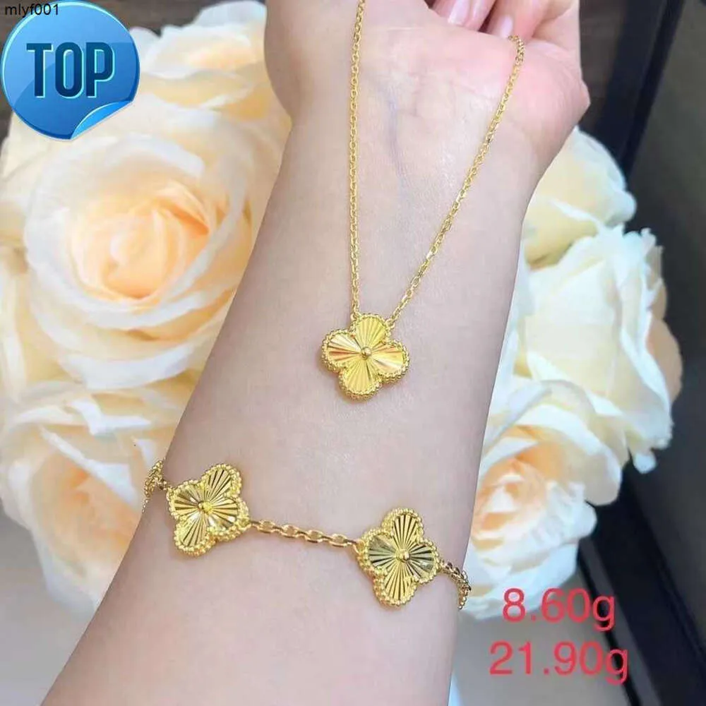 Pure Gold Chain Armband med halsband set Pawble Dubai Real Gold Armband smycken med halsbandsuppsättning för kvinnor