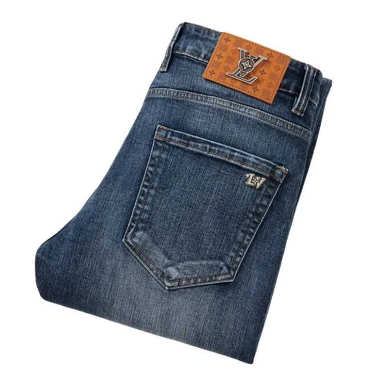 Jeans pour hommes printemps automne hommes coupe ajustée européenne américaine TBicon marque haut de gamme petit pantalon droit F260-02