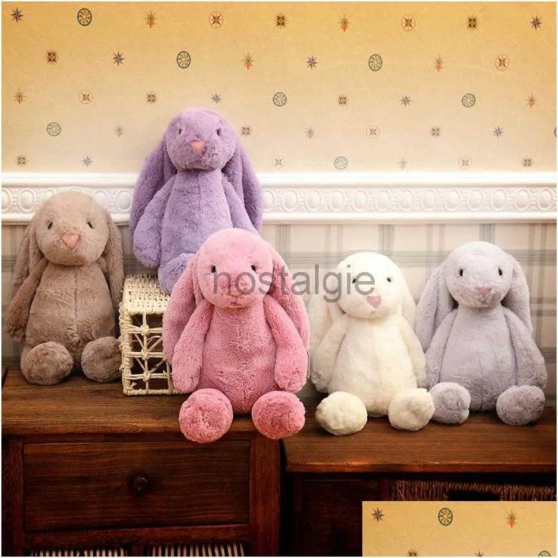 Animais de pelúcia Coelho de Páscoa Coelho Orelha P Soft Stuffed Animal Boneca Brinquedos 30cm 40cm Bonecas de desenhos animados Calmante Drop Delivery Toy Dhvfd 240307