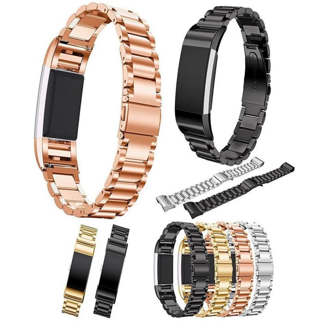 Bracelet en métal pour Fitbit Charge 2, Bracelet en acier inoxydable sans vis pour bracelets Fitbit charge2, accessoires de remplacement 8198333