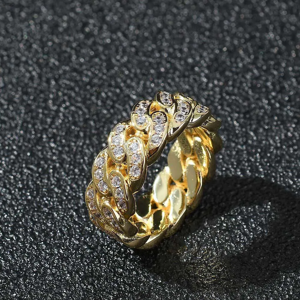 Роскошное кубинское кольцо Ice Crystal 5a, латунный квадрат живота с бриллиантами