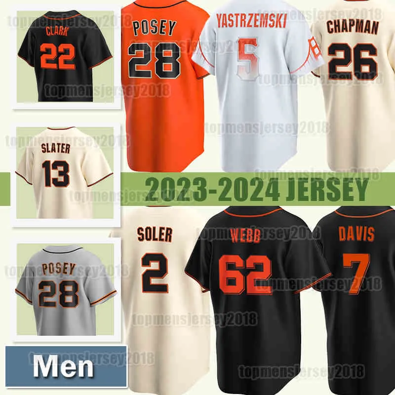 26 Matt Chapman Jersey 25 Barry Bonds Beisebol 62 Logan Webb San Franciscos 2 Jorge Soler Patrick Bailey 5 Mike Yastrzemski Buster Posey Giants Austin Slater Joey Bart