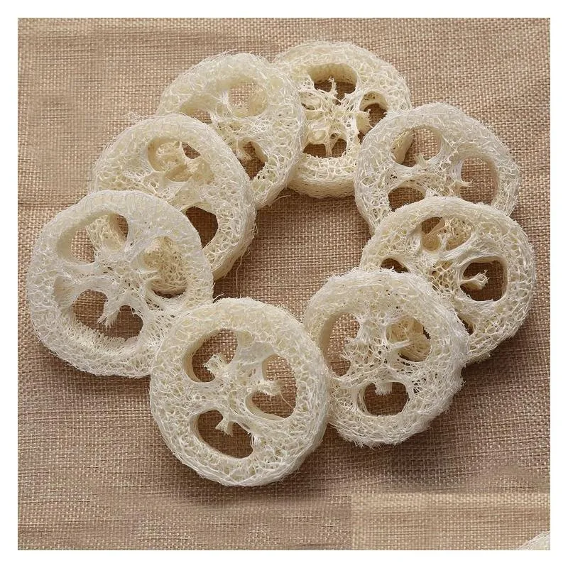 Banyo Araçları Aksesuarlar Toptan 100 PCS Doğal LOOFAH LUFFA LOOFA DİLİKLER El yapımı sabun kutusu tepsisi aletler temizlik sünger tutucu damlası d dhlyd