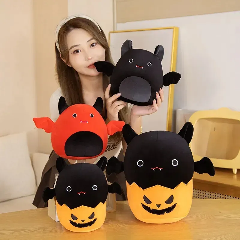 Oreillers en forme de citrouille d'halloween, jouet en peluche chauve-souris drôle amovible, mignon dessin animé Imp, cadeau d'anniversaire, nouvelle collection