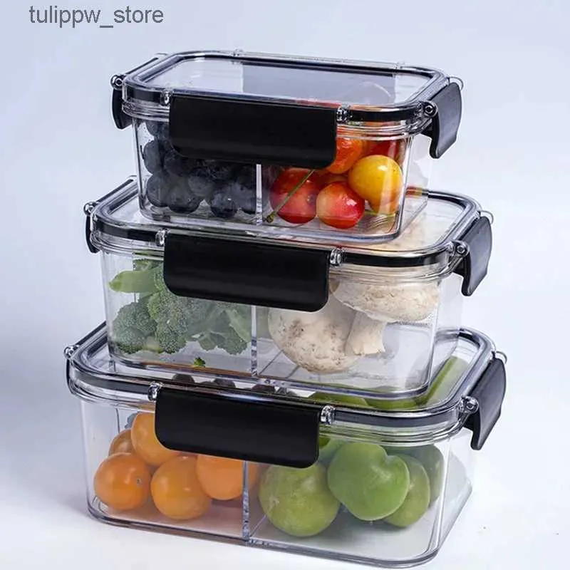 Bento Boxes Food Fruit Sealed Bento Microwave Lunch Kids Container School Compartents Box med burk för bärbar transparent sallad L240308