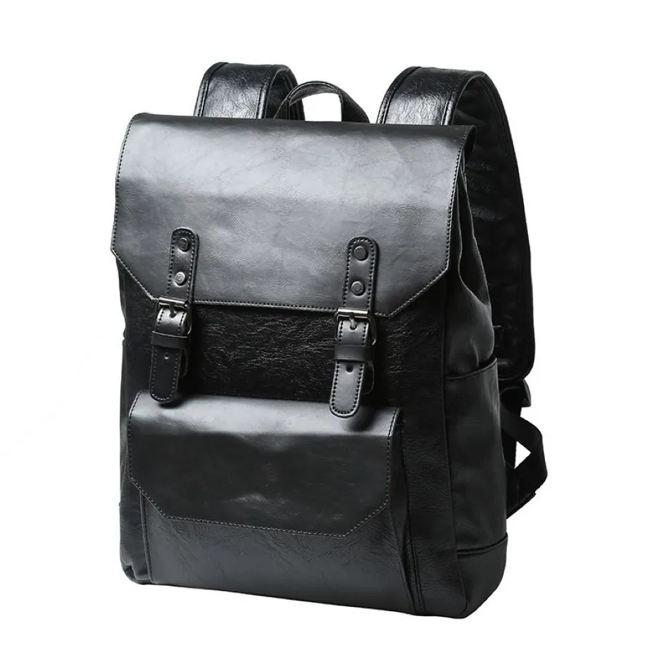 Mochila vintage de couro falso, mochila escolar para livros, laptop, computador, casual, bolsa de viagem, mochila para me239w