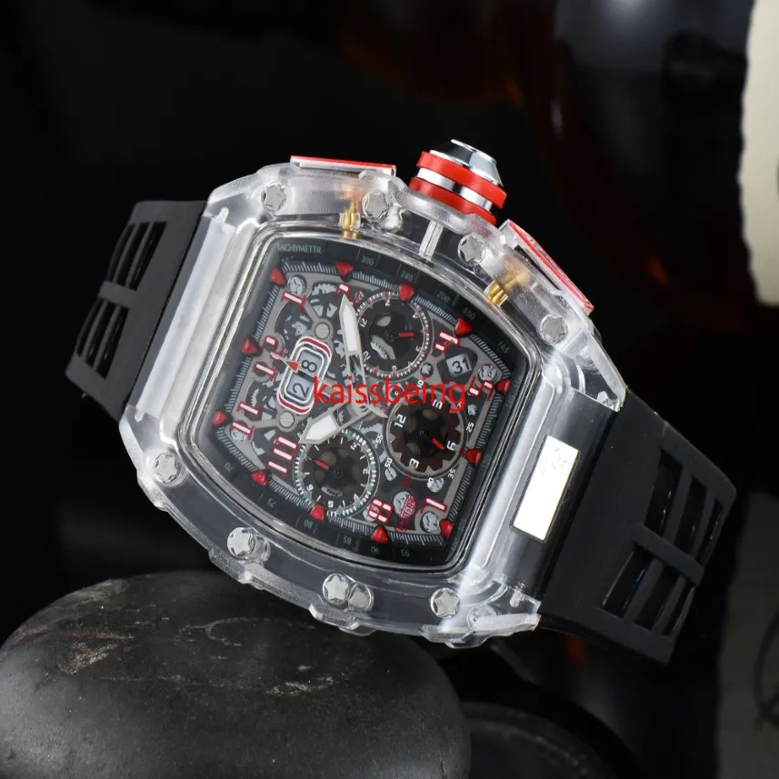 Montre à Quartz en Silicone Transparent pour hommes, Style de luxe, Sport, Business, calendrier, modèles de Date, marque New186x