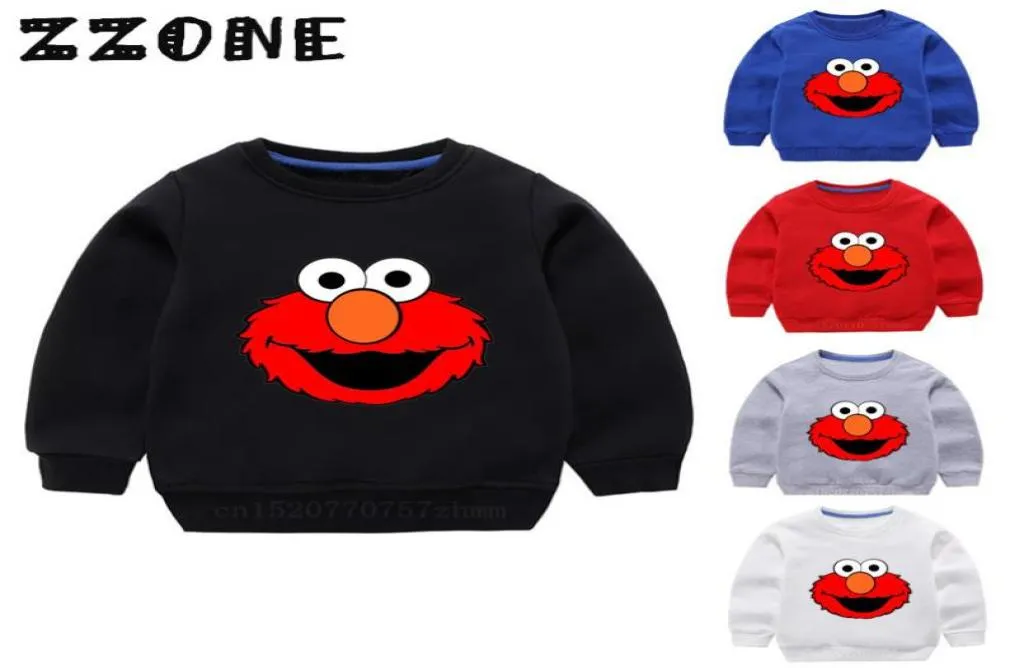 Sudaderas con capucha para niños, sudaderas de Elmo Catoon de Barrio Sésamo, camisetas para bebés Catons Trui, ropa de sujeción para niños y niñas KYT2413 07102271594