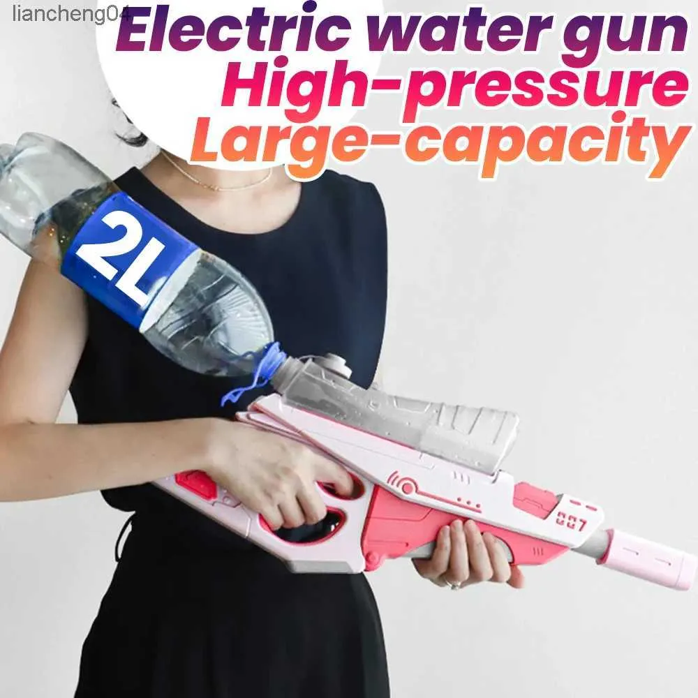 Gun Toys 2L Electric Water Gun Large Capacity High-Pressure Automatic Shotting Water Gun Electric Water Blasters Summer Toys for Kids