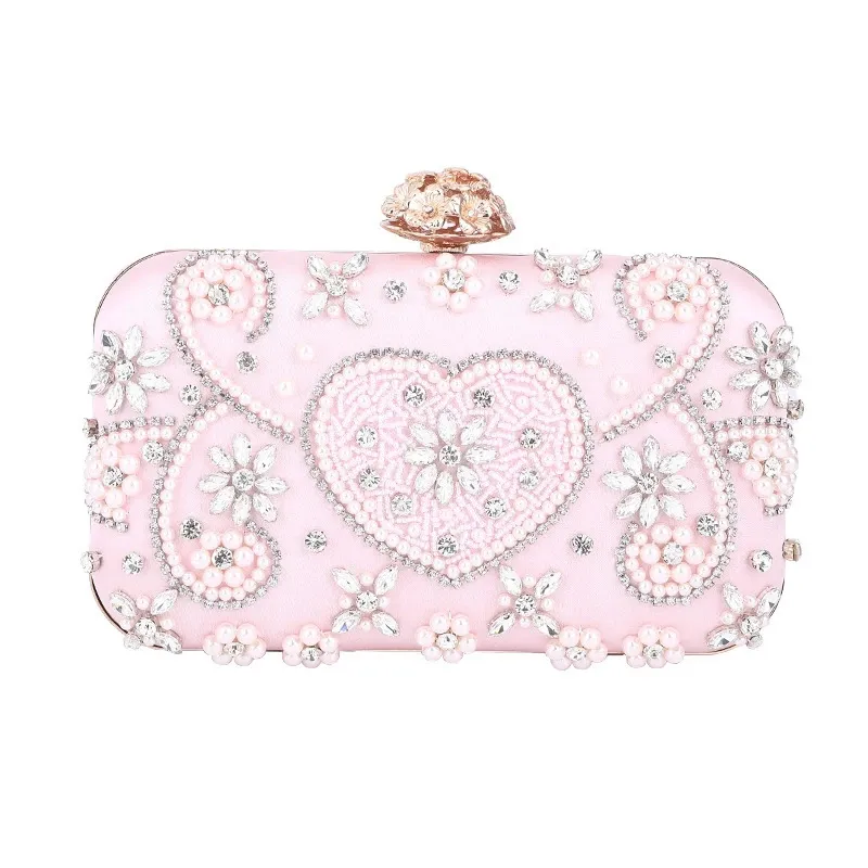 Sac de dîner en perles fait à la main, pochette élégante, chaîne Allinone, épaule, rangement de robe de soirée pour femmes, 240304