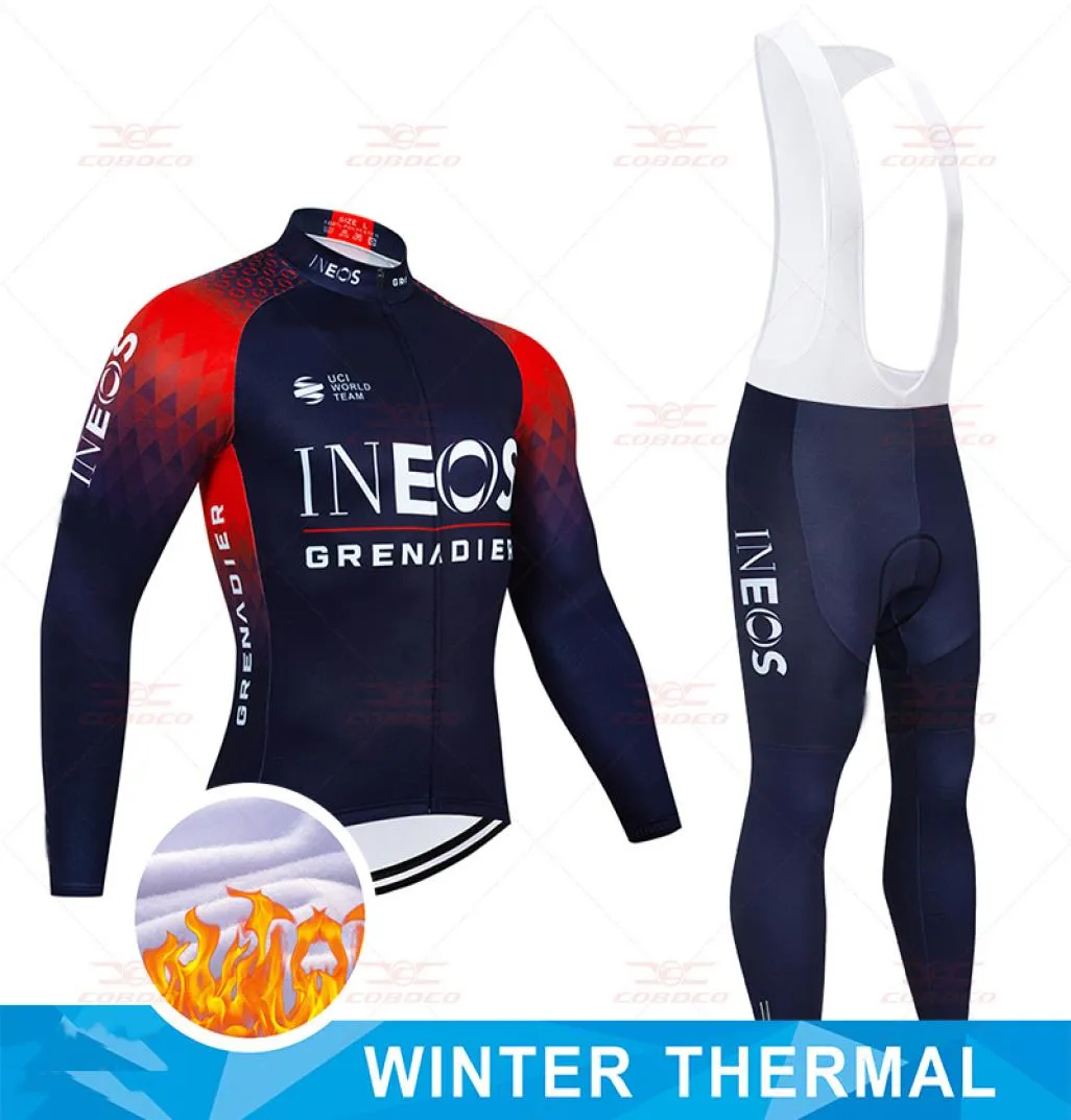 2022 Team Grenadierineos Winter Cycling Pro Jersey 20d Pants Zestaw MTB Rowerowe odzież Męskie