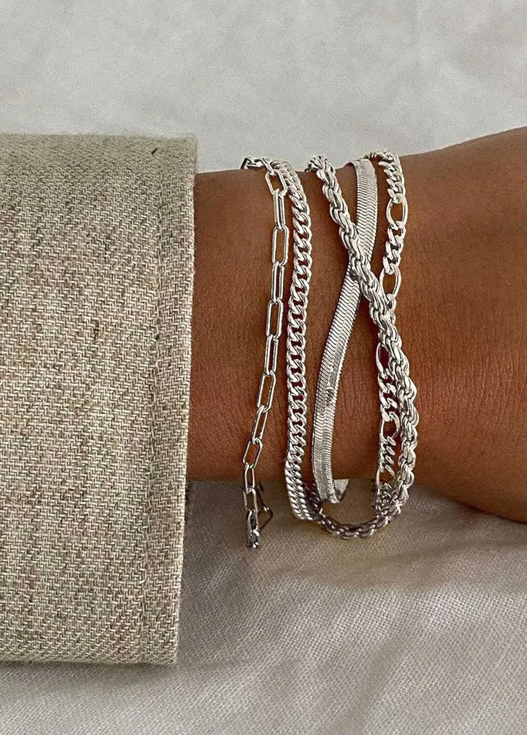 Set Di 6 Braccialetti DEARMAY In Argento 925 – Delicati E Alla Moda – Confezione Regalo – Per Donna