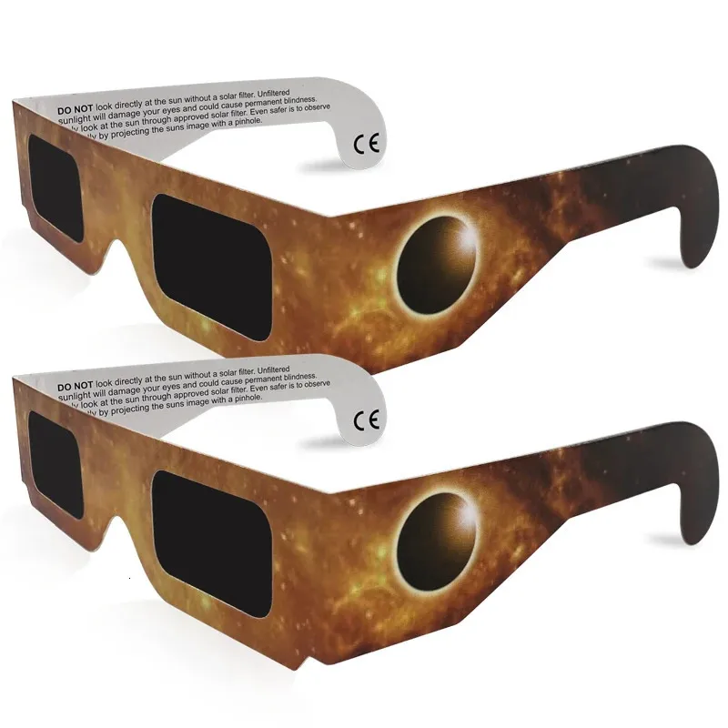 2 x nuovi occhiali per la visualizzazione dell'eclissi solare certificati ISO 240307