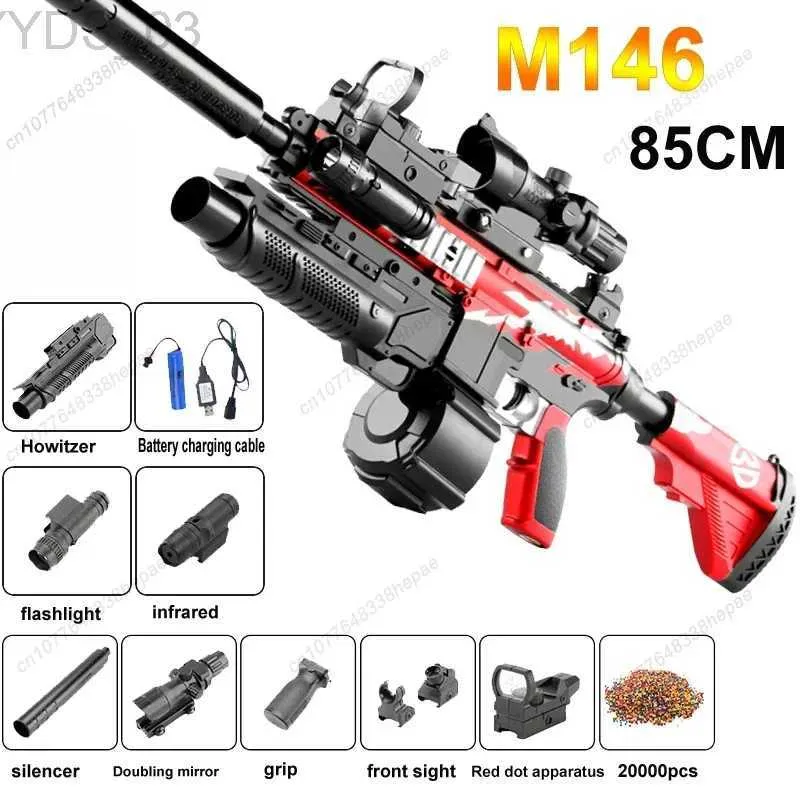 Gun Toys M762 Childrens Toy Gun Special Crystal Gun Self-integrated Cool Appearance Toy Aka Little Boy Soft Bullet Gun YQ240307