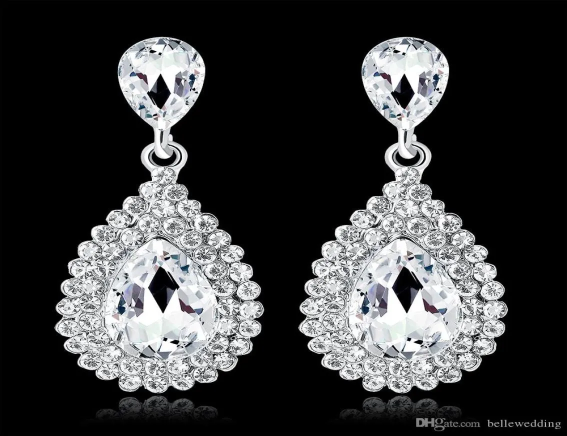 Boucles d'oreilles en cristaux brillants et strass, longues boucles d'oreilles pendantes pour femmes, bijoux de mariée, cadeau de mariage pour demoiselles d'honneur BW0091531190