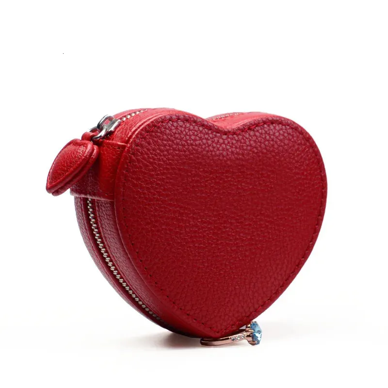 Luxury Pu Leather Box Heart Display Case Stud Earrings Rings Armband Jewelry Holder Makeup Organiser Girl Girl Gift 240301
