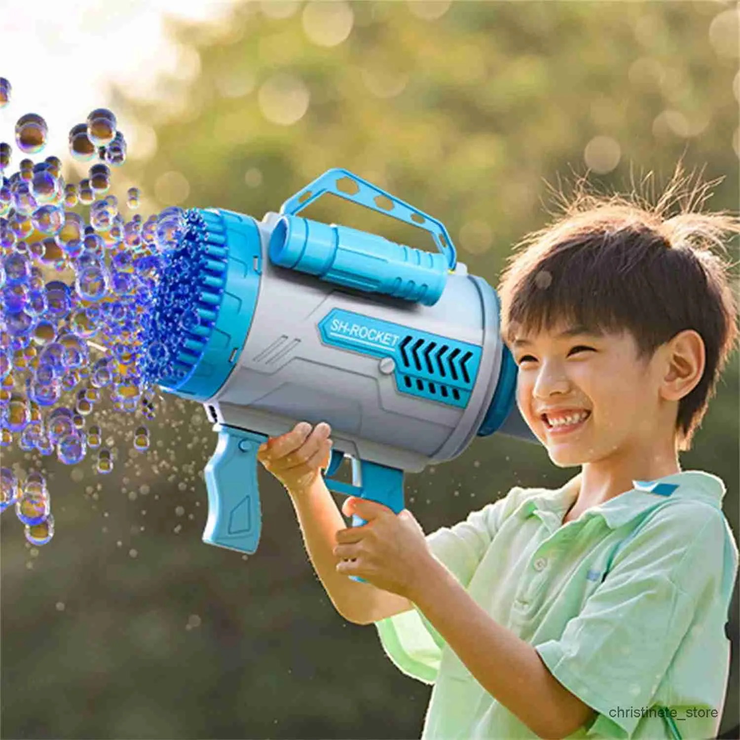 Sandspiel-Wasserspaß 2022 Neues Geburtstagsgeschenk 100-Loch-Blasenmaschine Blasenmacher für Kinder Blasenmaschine für Sommer Outdoor Indoor Blasenspielzeug