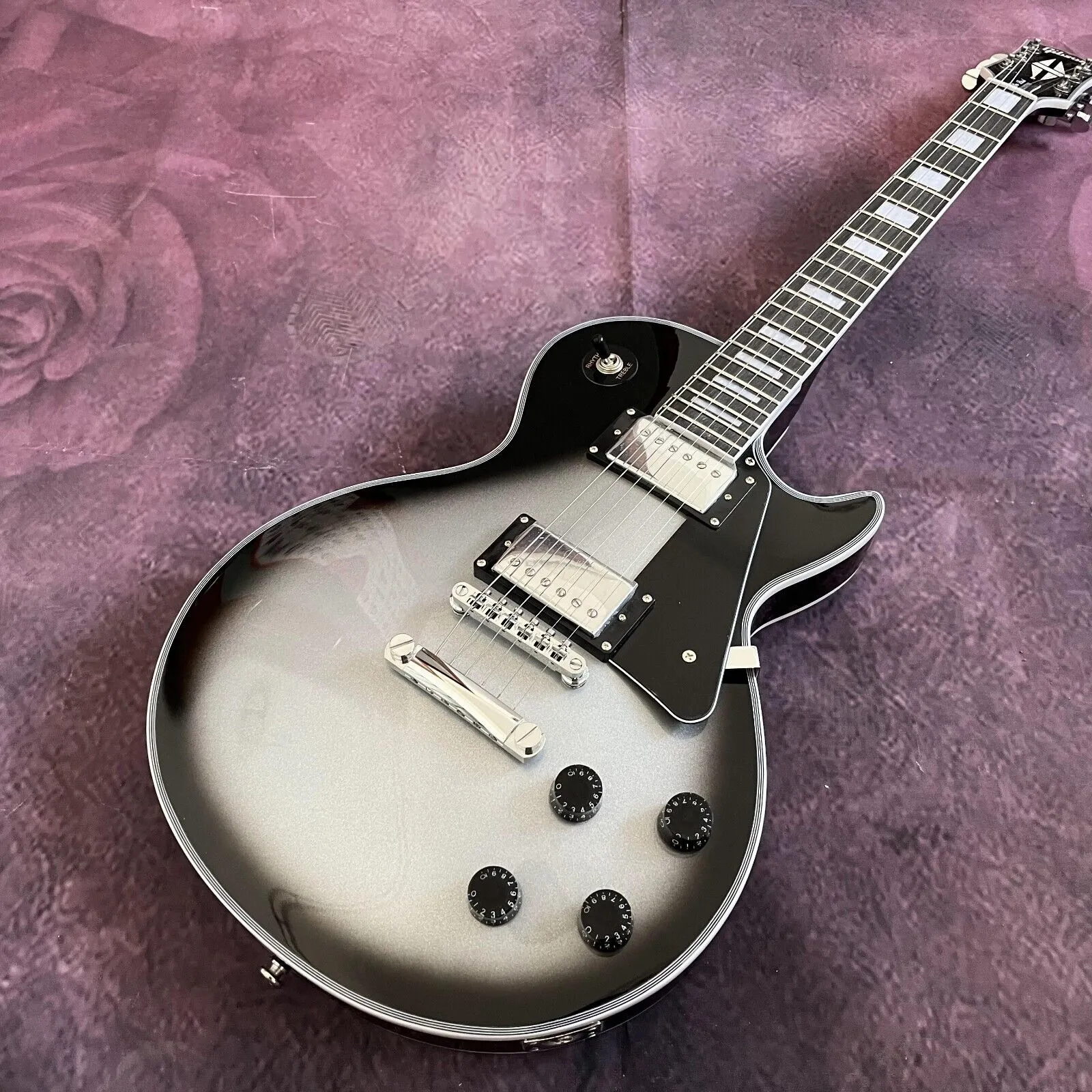 Guitare électrique LP Silverburst 22 frettes Custom shop acajou massif expédition rapide