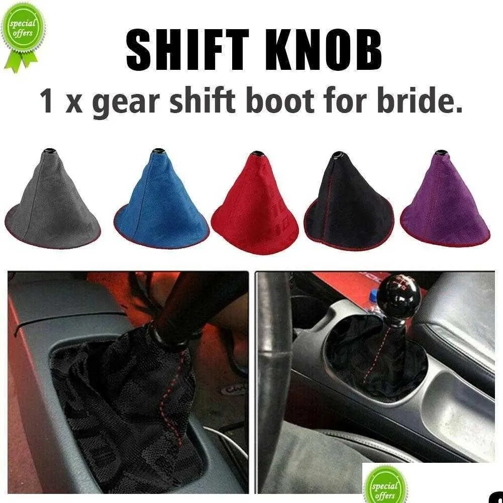 Inne akcesoria wewnętrzne Nowe Bartoo-JDM Style panna młoda Recaro Hiper Fabric Shift Knob But Er Shifter Obroże Między akcesoria DHMSW