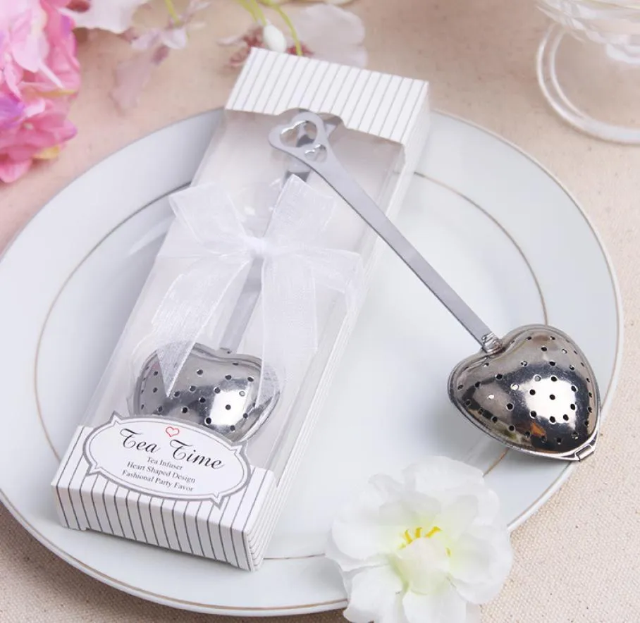 Fuga di tè a forma di cuore Regali di nozze per gli ospiti Bomboniere Souvenir Filtri Boda Sacchetti filtro Infusore Accessori da cucina ufficio3856015