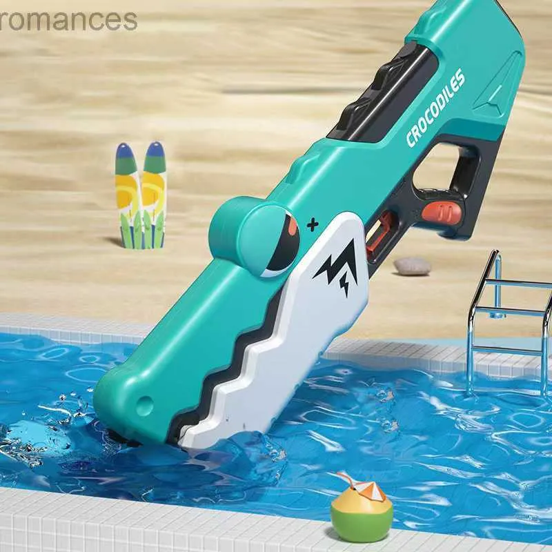 Toys Gun Sand Play Water Fun Cartoon Electric Water Gun Mocne automatyczne ssanie zabawne pistolet zabawki na zewnątrz w letnim dorosłe dzieci 240307