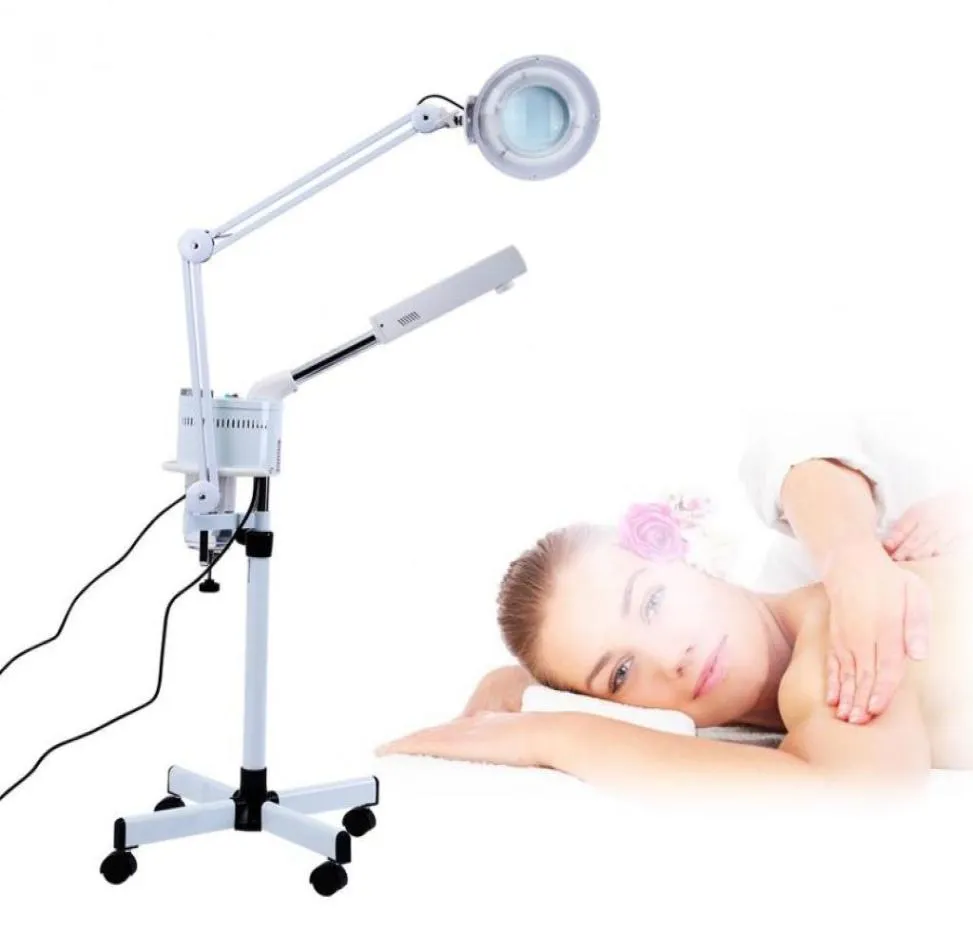 3 I 1 UV Ozone Facial Steamer Cold Light LED 5X MAGNIFIER GOLVLAMP FASSIALT BODY TATTOO Makeup Beauty Spa Salon Tool9364031