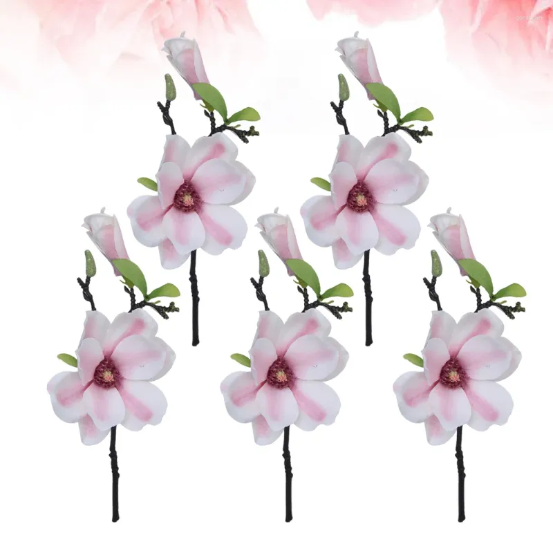 Kwiaty dekoracyjne 5pcs Symulowany kwiat Mała Dekoracja Floral For Home Wedding Garden ()