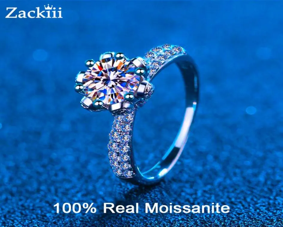 Zackiii gecertificeerde 5 karaat diamanten verlovingsring dames 14K witgoud sterling zilveren bruidsringen trouwring GRA 2208138251471