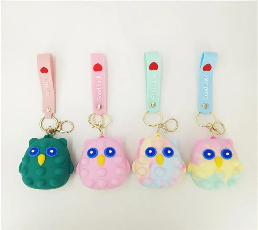 Squeeze Owl Balls Tie Dye Push Bubble Toys Stress Ball Gifts Hand Grip Wrist Strengthener Boys Girls Finger Toy235x7998533