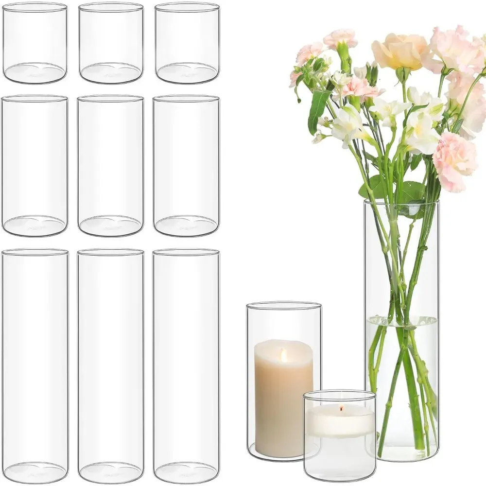 Vasos claros para peças centrais, capina, decoração, vaso de flores, 4 polegadas, 75, 12, decoração de quarto alto, casa 240301