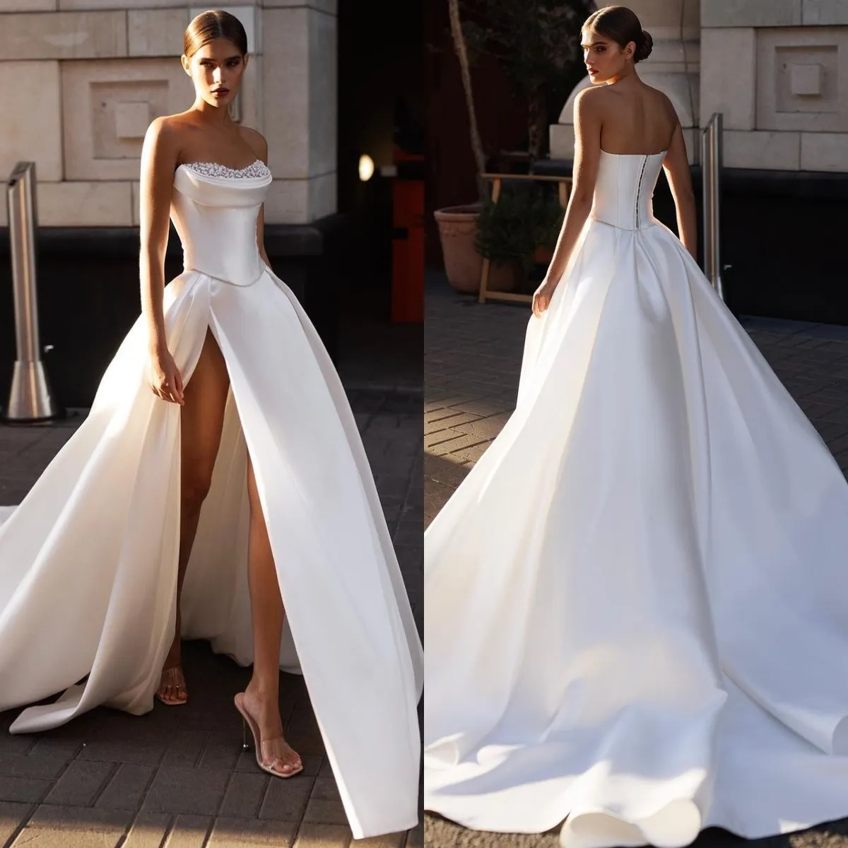 white christmas dresses Willow White Strapless Maxi | Graduation & Bridal main image 0