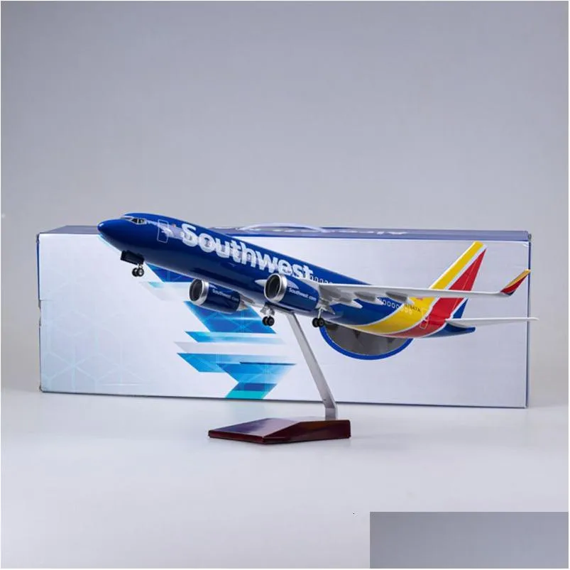 Aircraft Modle 1/85 Ratio 47cm 737-700 B737-700 Southwest Airlines W Smooth Wheel Die-Casting Plastic Harts Model Toy Drop Delivery DHH7U