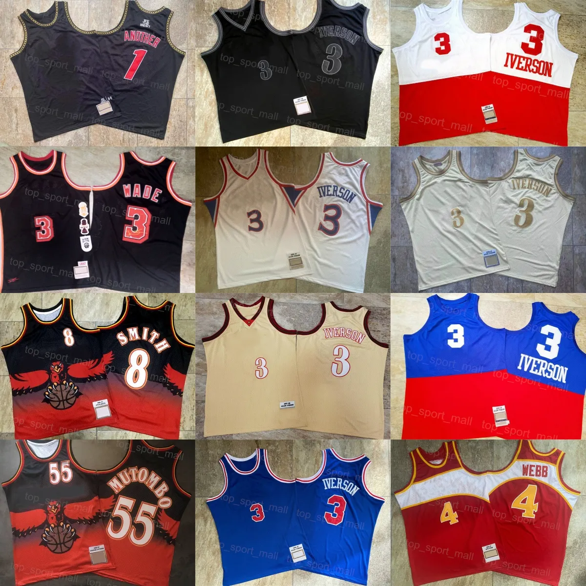 Save Big on Bulk Allen Iverson Jersey Authentic Vintage Authentic  Basketball Allen Iverson Jersey Vintage Dwyane Wade Another Dikembe  Mutombo 55