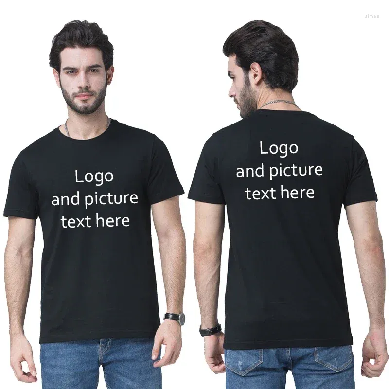 Ternos masculinos A1648 e camiseta feminina de algodão com gola redonda personalizada faça seu design logotipo imagem grupo pessoal