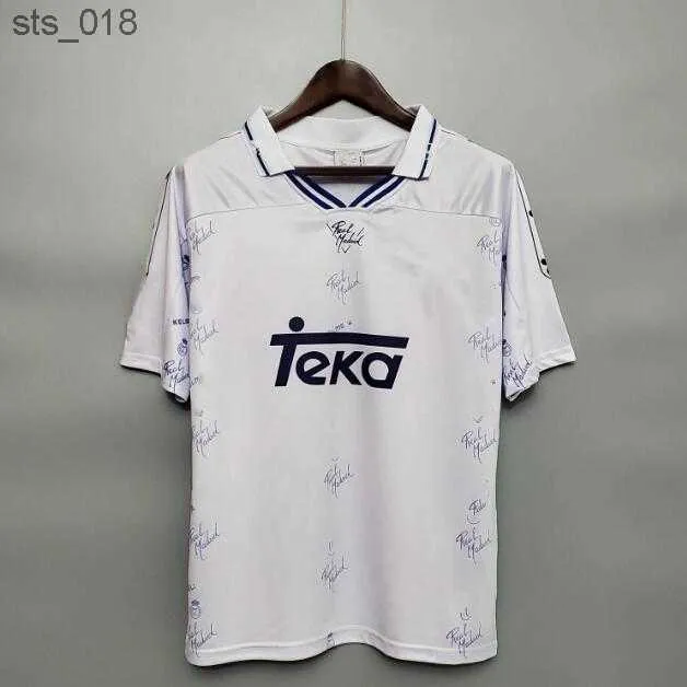 Koszulki piłkarskie retro prawdziwe Redondo Madrid Zamorano Home Białe niebieskie koszule piłkarskie Vintage Maglia futbolh240307