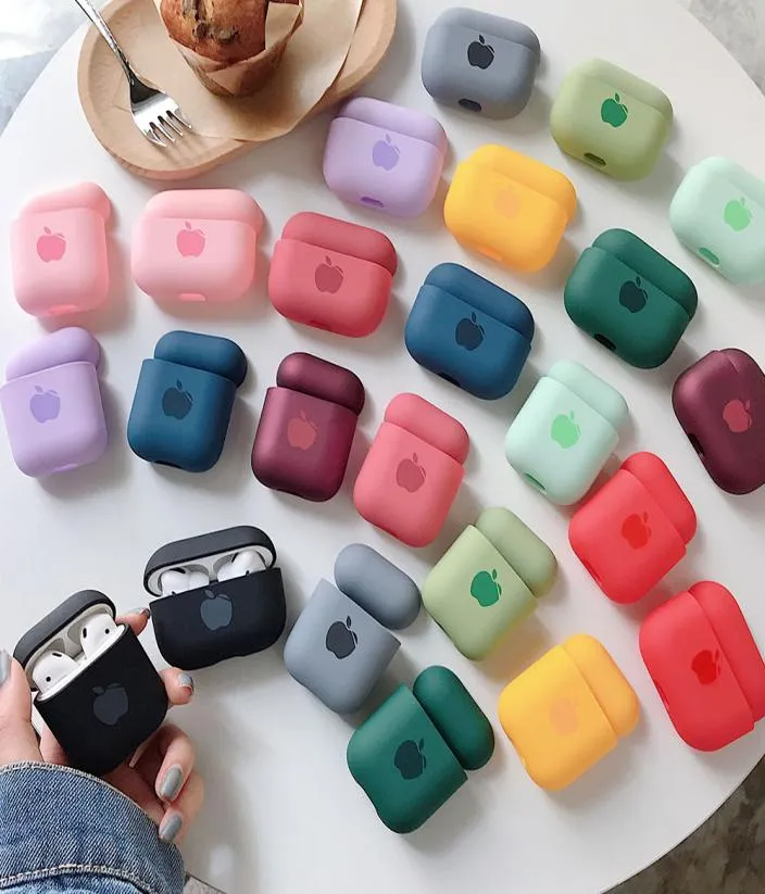 Leuke effen kleur oortelefoonhoes voor AirPods Pro 2 1-hoesjes Hard PC Luxe matte textuur Beschermhoes voor AirPod 2 Air Pods AAA5840514