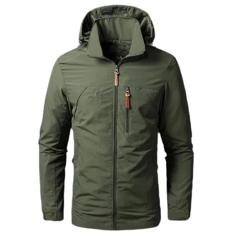 Herenjassen Waterdichte militaire capuchon Windjack Outdoor Camping Sport Elastische jas Mannelijke kleding Dunne overjas 240304