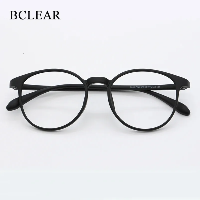 BCLEAR Collectie Unisex Ultra Licht TR90 Retro Brillen Frames Vrouwen Mode Ronde Brilrecept Frame Bijziendheid 240227