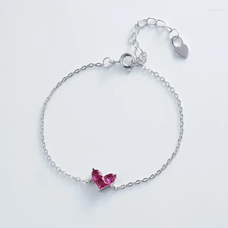 Link Armbänder Valentinstag Geschenk Einfache Rose Wild Silber Farbe Weiblich Trendy Resizable SBR048