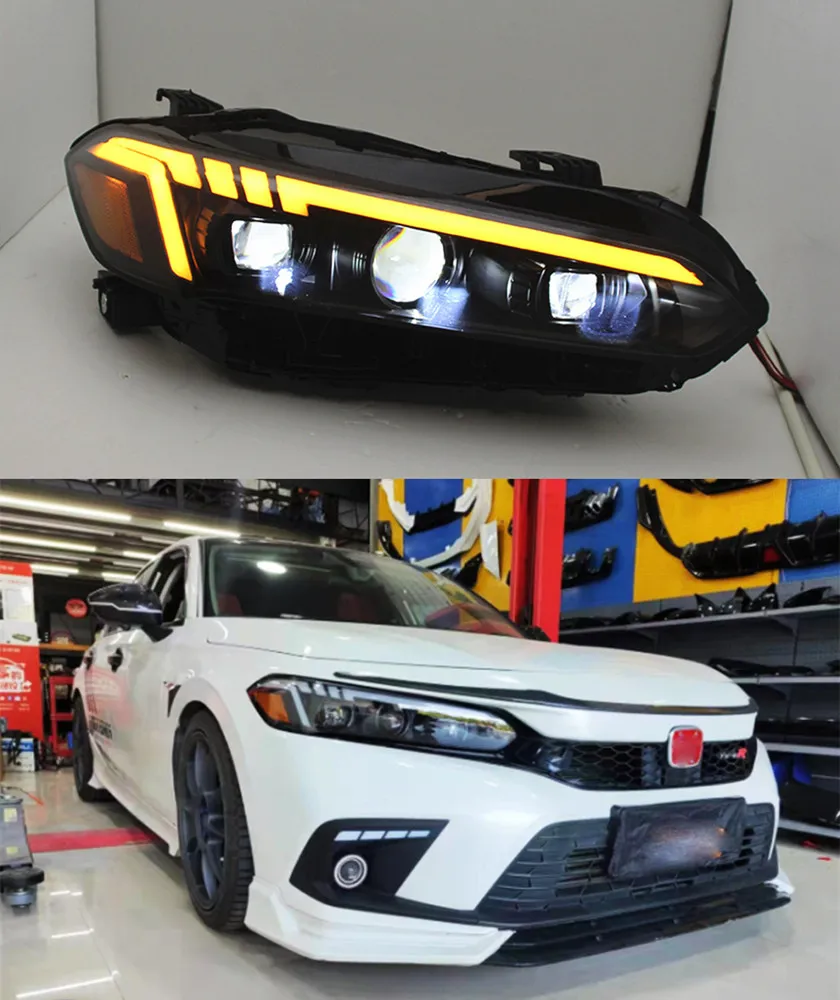 Lampada frontale a LED per fari Honda Civic X G11 Indicatori di direzione Abbaglianti Lente per proiettore