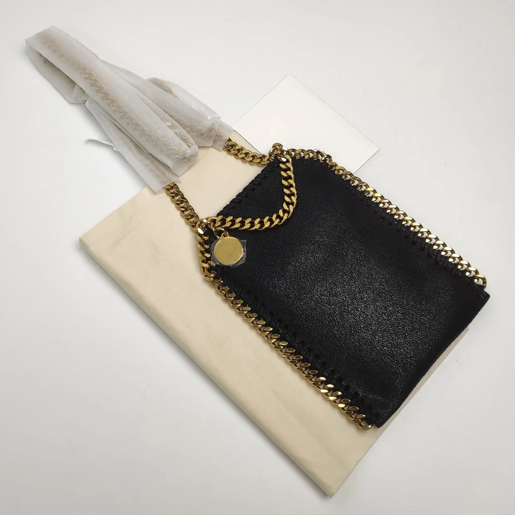 Bolso de diseñador Stella Frayme Flap bolso de hombro con cadena para mujer bolso para teléfono vegano Shaggy Deer bolso bandolera de tela billetera de hardware dorada y plateada