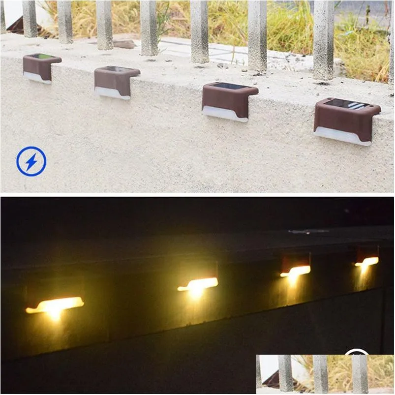 Utomhusvägglampor Solar Deck Lights Pedal Light Outdoor Waterproof LED staket Lämpligt för terrasser Trappor Trädgårdspass Steg och släpp Dhuz3