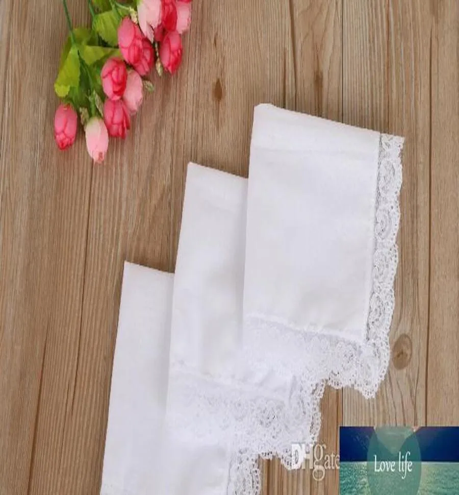 Белый кружевной тонкий носовой платок для женщин, свадебные подарки, вечерние украшения, тканевые салфетки, простой пустой носовой платок «сделай сам», 2525 см9957273
