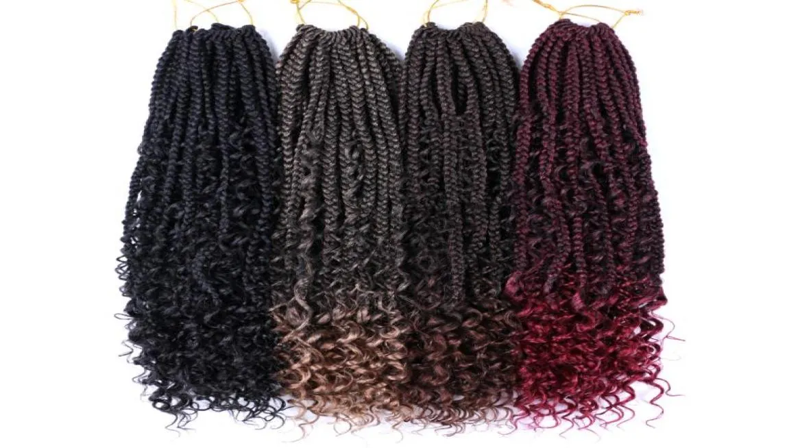 22quot Goddess Box Braids Crochet Hair with Curly End Bohemian Box Braiding Hair Extensions 12 Strandspcs Ombre Braiding Hair1163058