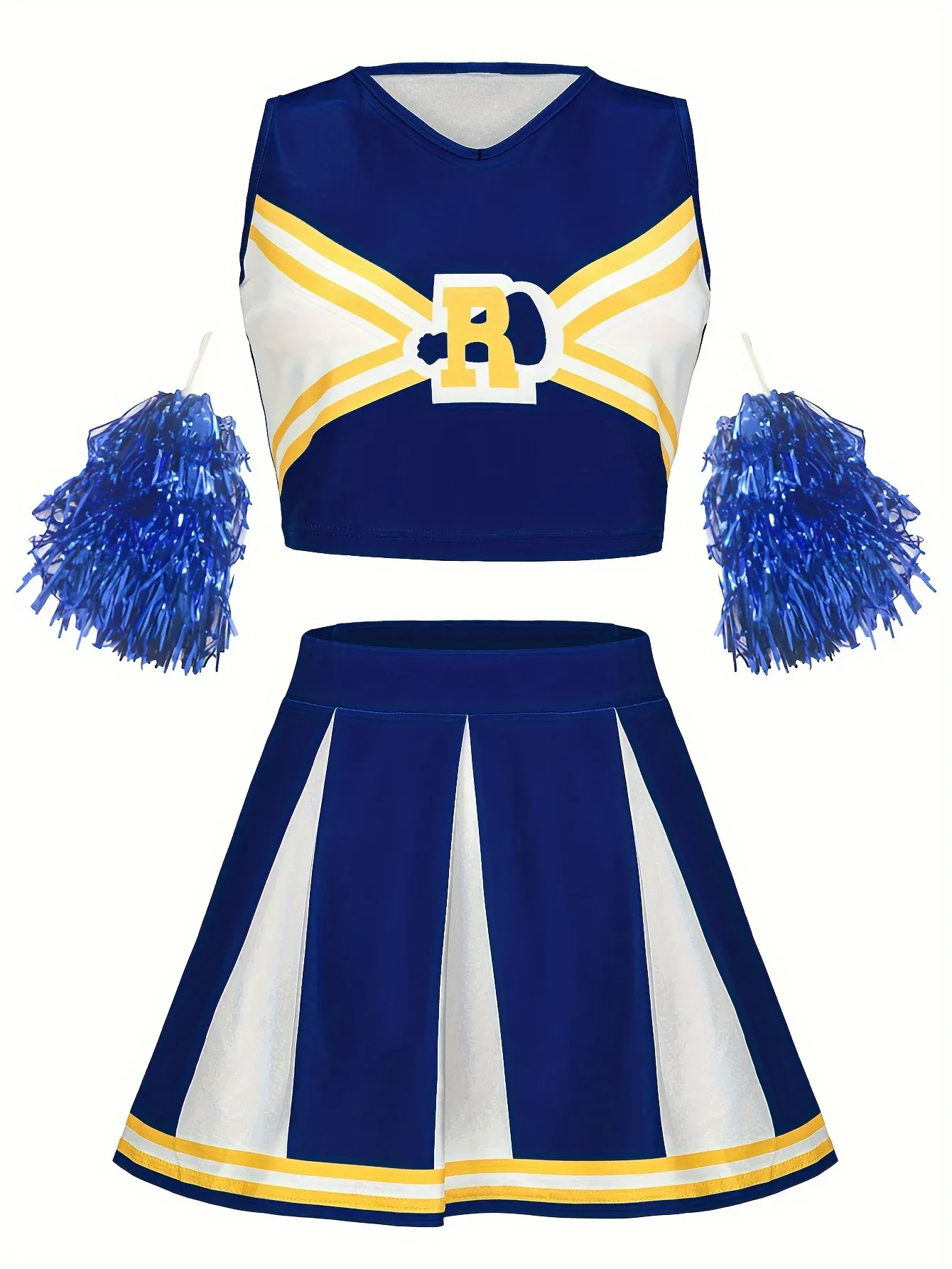 Dress Women's Sexy Cheerleader Uniform Costume Skirt Pompoms Stage Music Performance Party Party Student Dress Christmas Halloween