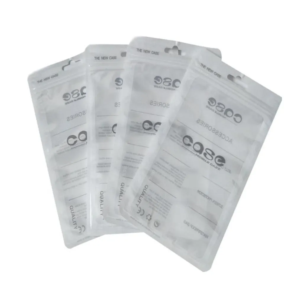 Borse con chiusura a zip Confezione al dettaglio con cerniera Borsa trasparente trasparente per cellulare PER iPhone 12 Custodia Samsung S20 Imballaggio in plastica Foro per appendere Pouc6758163