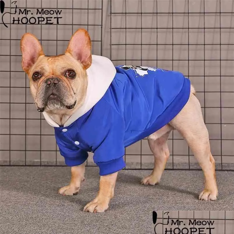 Dog Apparel Hoopet Winter Pet Coat Dog Cat Hoodie Clothes Apparel Bldog Schnauzer Corgi Warm Jacket Small 210804 Drop Delivery Home Ga Dh3Xq